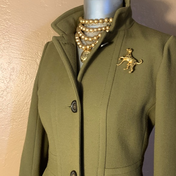 J. Crew Double Cloth Lady Day Coat Olive Green.  Sz T4 - Picture 7 of 7